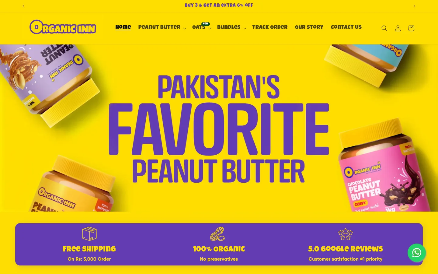 Organic Inn Shopify store homepage